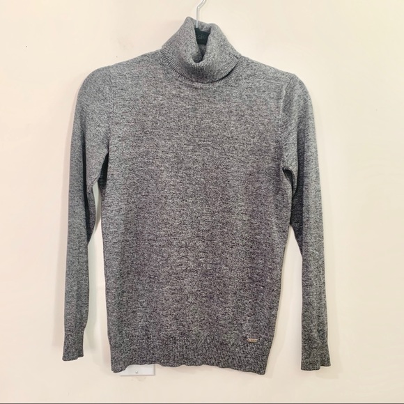CALVIN KLEIN Long Sleeve Gray Turtleneck Sweater - Picture 2 of 7